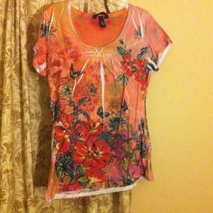 Orange flower/butterfly top!
