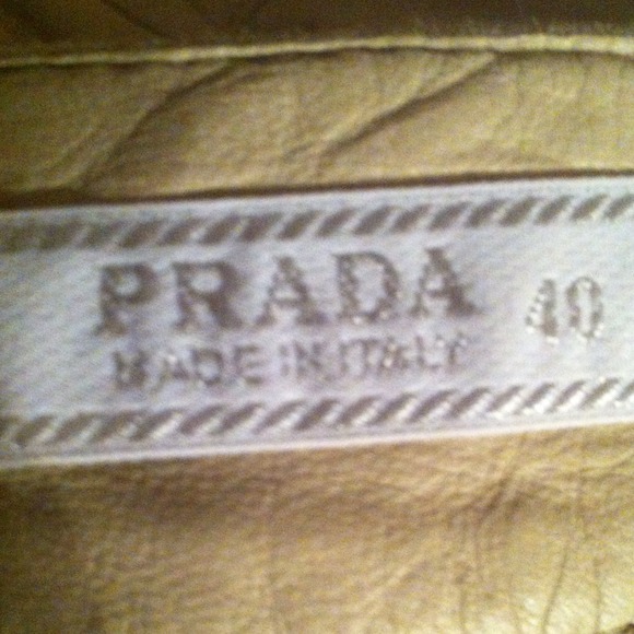 Prada leather 40/4-6 skirt ivory genuine leather - Picture 3 of 4