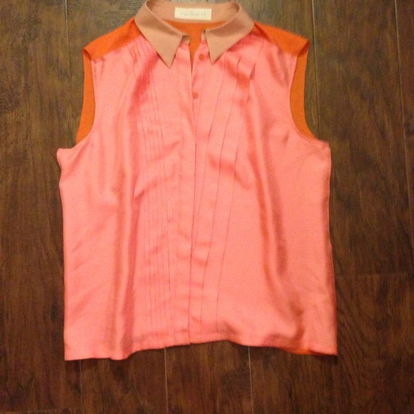 Cacharel Silk Sleeveless 3 Tone Blouse