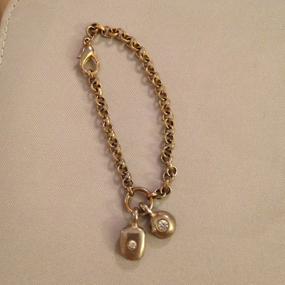 Circle and square Gold crystal bracelet