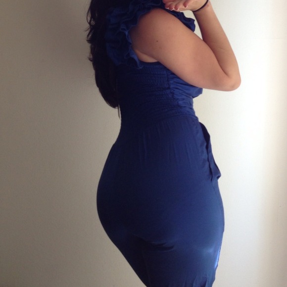 Blue One Shoulder Pant Jumper (Short or Long) - Picture 4 of 4