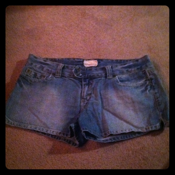 Faded jean shorts