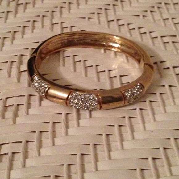 Gold bangle/bracelet with crystal accents