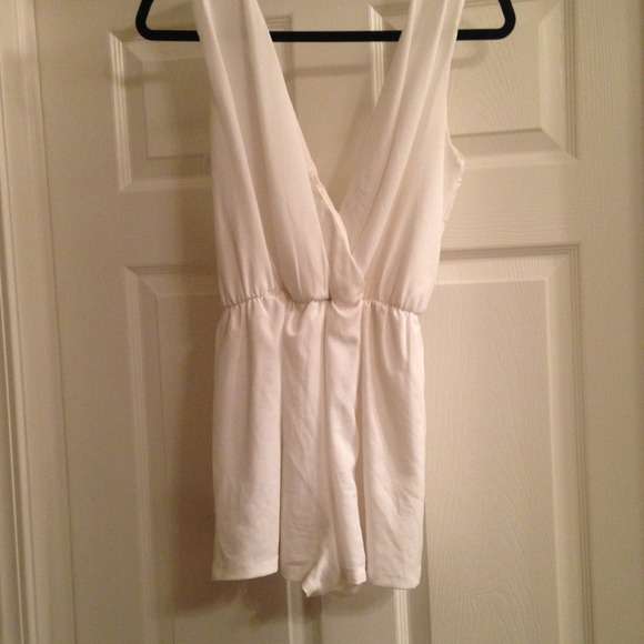 White Draped Romper