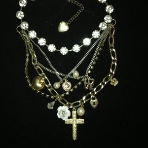 RESERVED* Betsey Johnson multichain charm necklace