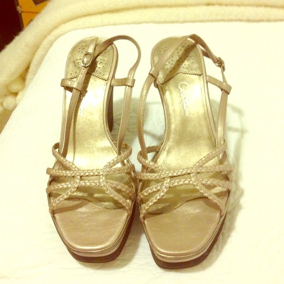 Cold Haan bronze wedges!!