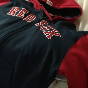 Zippered Red Sox hoodie men's medium woman's XL