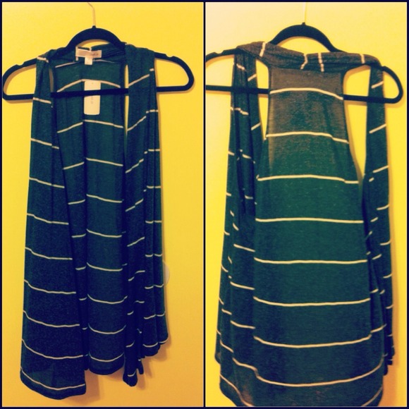 Striped tank cardigan