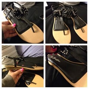 Black Bow Sandals