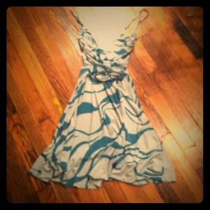 Express Drape Front Sundress - Teal, XS