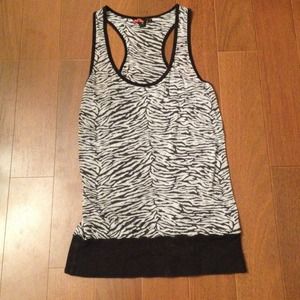 Sheer zebra racer back tank