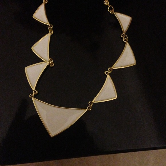 Gold and white necklace