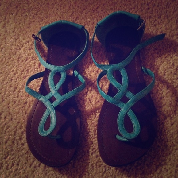 Aqua color sandals
