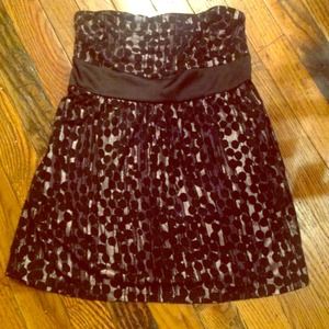 Express Strapless Babydoll Top - Black/Silver, XS