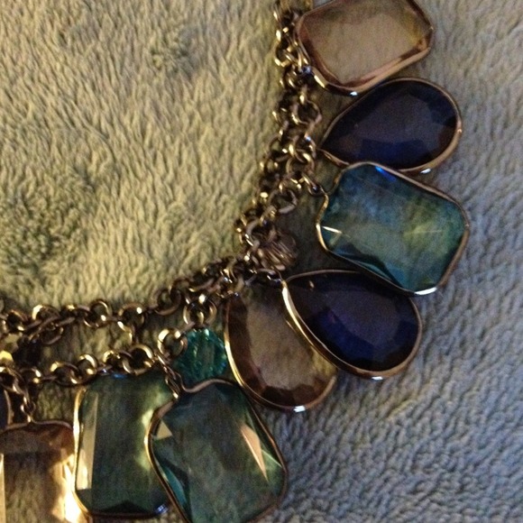 Lane Bryant chunky necklace in teal & blue