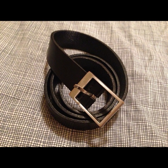 Black leather belt