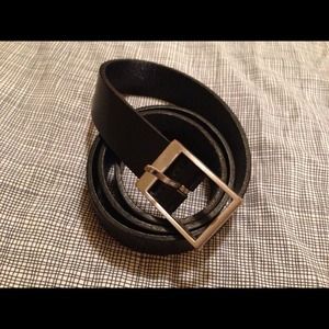 Black leather belt