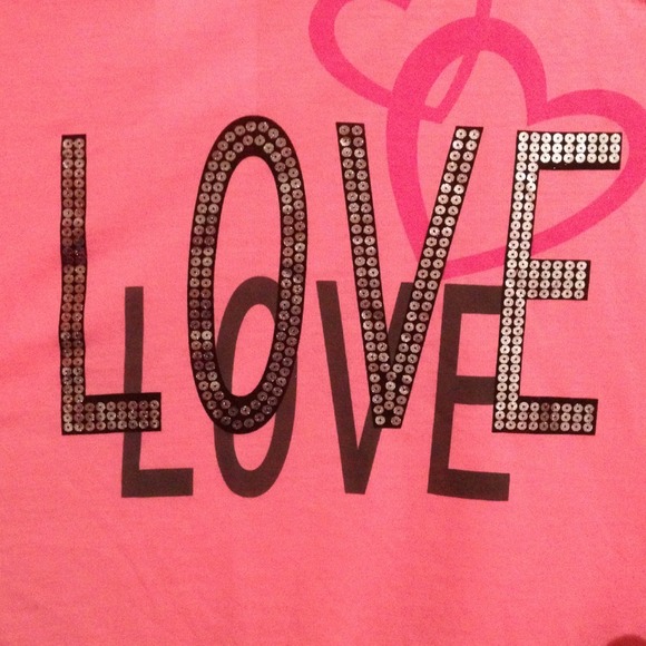 SOLD on eBay-NEW hot pink 1 shoulder love shirt - Picture 2 of 4