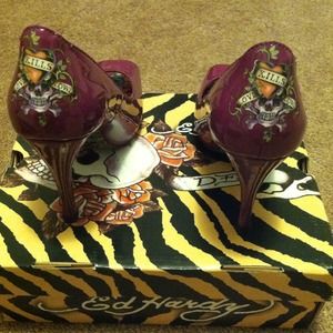 Ed hardy purple heels!!