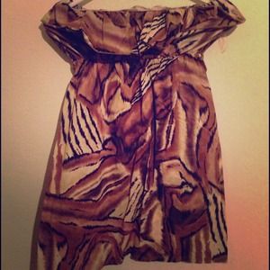 Strapless animal print dress. Medium.