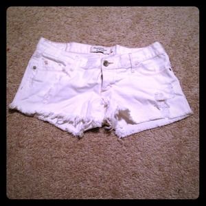 REDUCED Abercrombie and Fitch white denim shorts