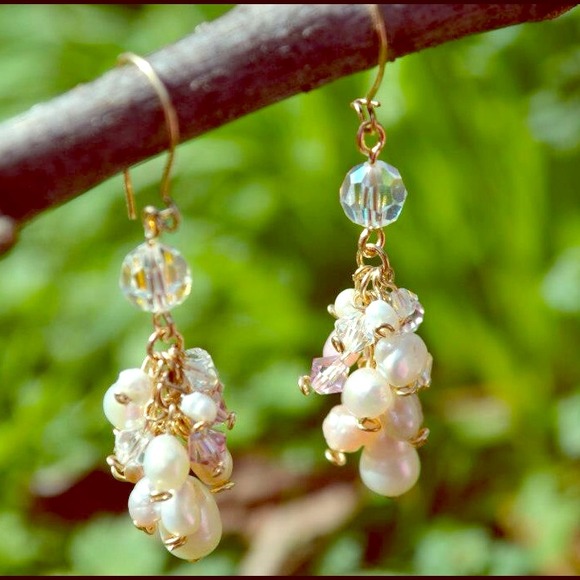 Swarovski Crystal & Freshwater Pearl Earrings