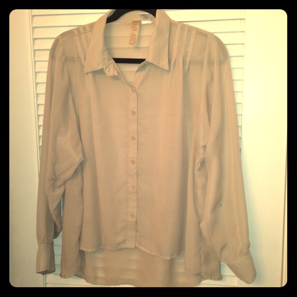 NWOT- Tan sheer blouse