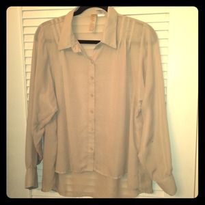 NWOT- Tan sheer blouse