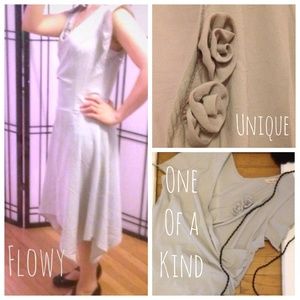 Unique grey asymmetrical hem dress