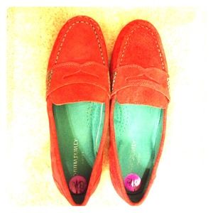 Orange and blue shoes