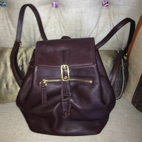 Coach Choc. leather backpack purse. Adj. straps.