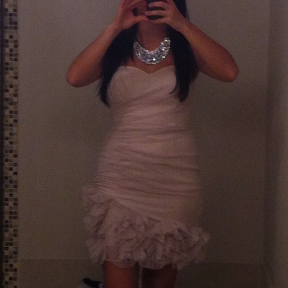 Nude pink form fitting dress