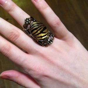 Zebra Print Chunky Ring