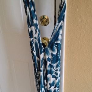 YAYA dress open back and low on the front.