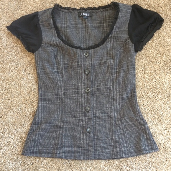 A.Byer Business Button Blouse