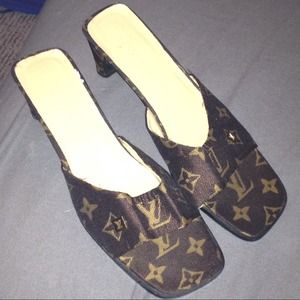 Authentic Louis Vuitton slip on lounge heels!!