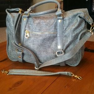 Gray weaved handbag from Francesca's.