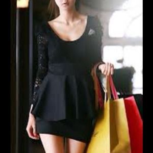 Black lace peplum dress!