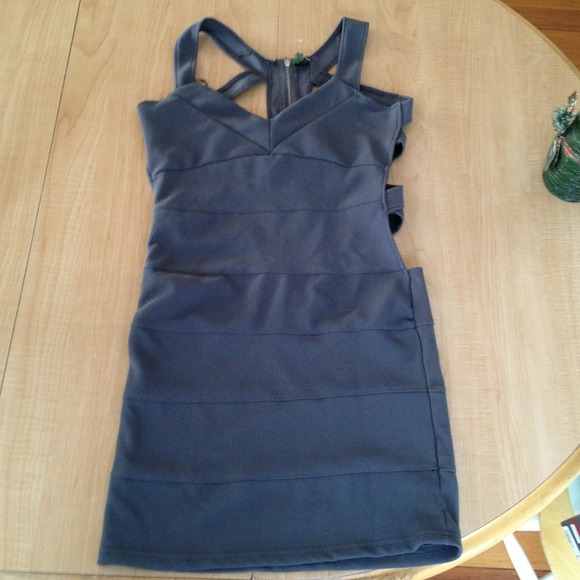 Cutout grey dress