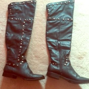Collin Stuart over the knee black boots