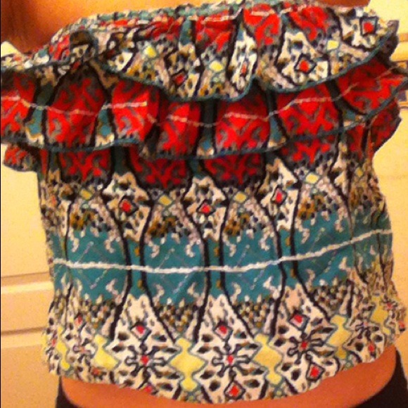 Wild tribal print tube top