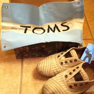 Toms Cordones Linen Pinstripe