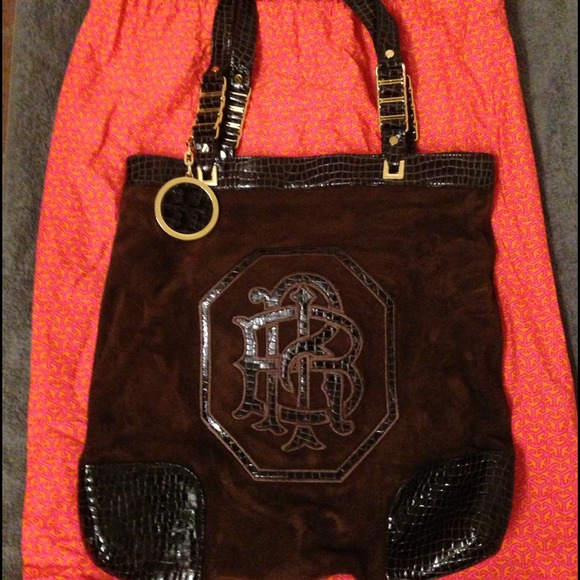 Brand New Tory Burch Brown Suede Tote