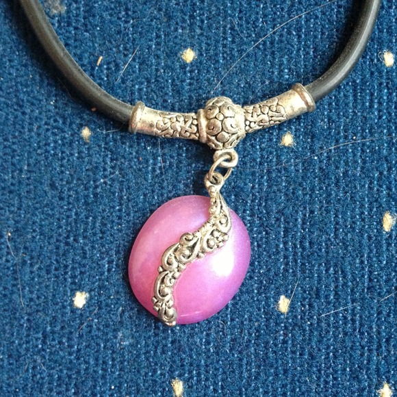 Pink stone necklace