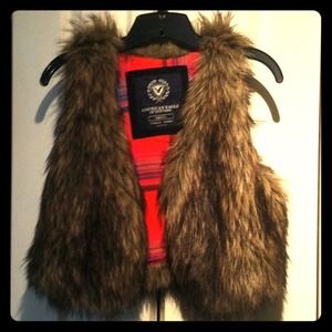 American Eagle Faux Fur Vest