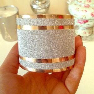 Gold and silver glitter cuff