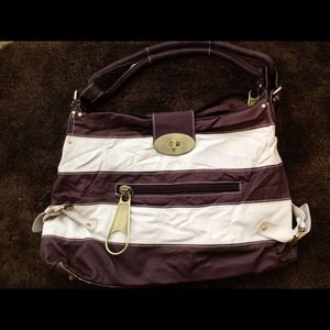 🚫SOLD🚫Brown and cream striped purse