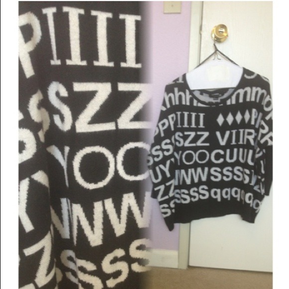 SOLD! Forever 21 typograph letter sweater