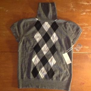 Tweeds short sleeved turtleneck wool sweater