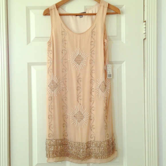 pastel coral sequin dress